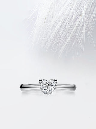 Heart Diamond Solitaire Moissanite Engagement Ring For Women