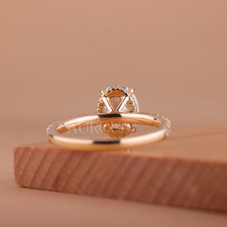 1.0CT Oval Cut Pave Setting Moissanite Engagement Ring