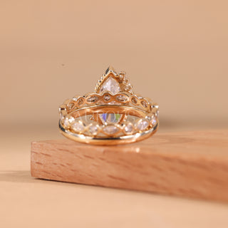 2.0CT Marquise Cut Vintage Moissanite Diamond Engagement Ring Set