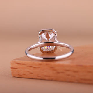 1.50CT Emerald Cut Bezel Setting Moissanite Engagement Ring