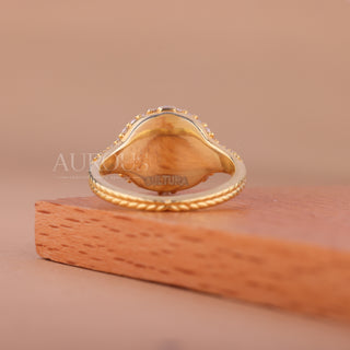 Round Cut Diamond Cluster Dome Style Unique Ring