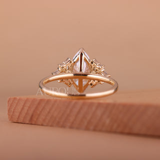 2.50CT Marquise Cut Cluster Diamond Moissanite Engagement Ring