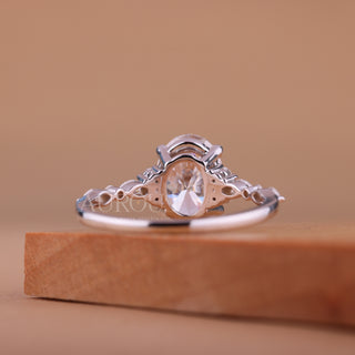 2.50CT Oval Cut Cluster Diamond Moissanite Engagement Ring
