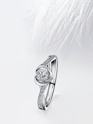 Round Diamond Infinity Moissanite Engagement Ring For Women