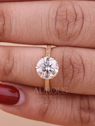 1.50CT Round Cut Vintage Moissanite Solitaire Engagement Ring
