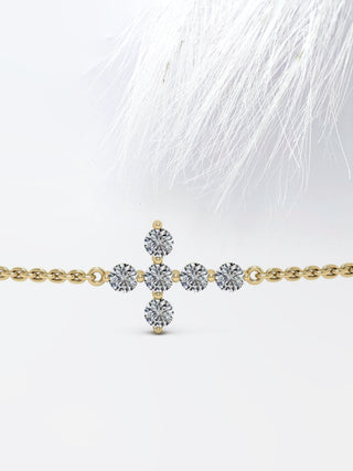 0.66Ct Round Moissanite Cross Diamond Bracelet For Women