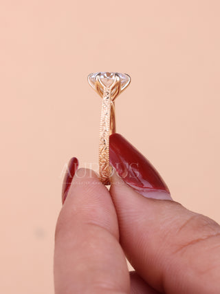 1.50CT Round Cut Vintage Moissanite Solitaire Engagement Ring