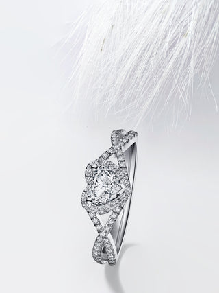 Heart Diamond Infinity Moissanite Engagement Ring For Women