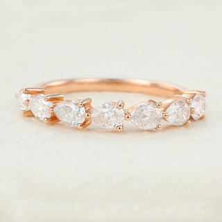 pear-shaped-moissanite-half-eternity-wedding-band