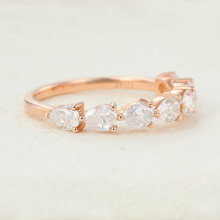 pear-shaped-moissanite-half-eternity-wedding-band