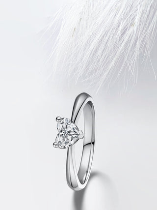 Heart Diamond Solitaire Moissanite Engagement Ring For Women