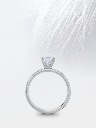 Pear Diamond Moissanite Pave Engagement Ring For Women
