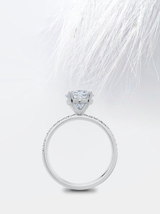 Asscher Pave Moissanite Diamond Engagement Ring For Women
