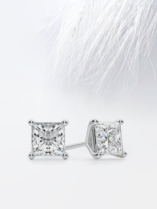 Princess Cut Diamond Stud Moissanite Earrings For Women