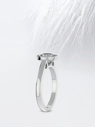 Bezel Set Diamond Round Cut Moissanite Engagement Ring For Women