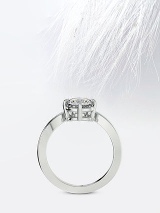 Round Cut Moissanite Chevron Diamond Engagement Ring For Women