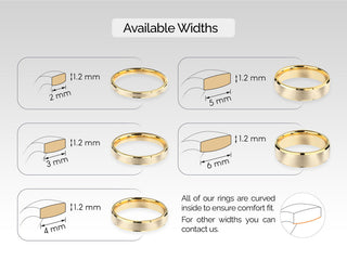 4.0MM Beveled Edge Wedding Brushed Band For Women in Solid Gold