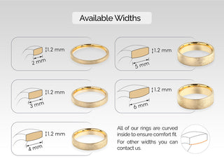 3.0MM Classic Flat Wedding Ice Matte Band For Women in Solid Gold