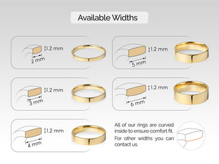 3.0MM Classic Flat Wedding Band For Women in Solid Gold