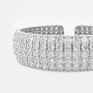 Melissa McCarthy Inspired Round Cut Cluster Diamond Bangle Bracelet