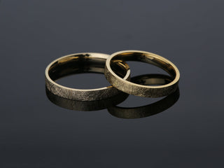 3.0MM Classic Flat Wedding Ice Matte Band For Women in Solid Gold