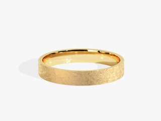 3.0MM Classic Flat Wedding Ice Matte Band For Women in Solid Gold