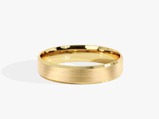 4.0MM Beveled Edge Wedding Brushed Band For Women in Solid Gold