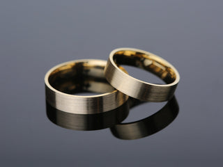 5.0MM Classic Flat Wedding Brushed Band For Women in Solid Gold