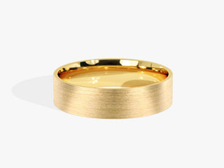 5.0MM Classic Flat Wedding Brushed Band For Women in Solid Gold