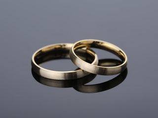 3.0MM Classic Dome Wedding Matte Brushed Band For Women in Solid Gold