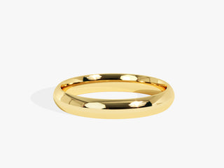 3.0MM Classic Dome Wedding Band For Women in Solid Gold