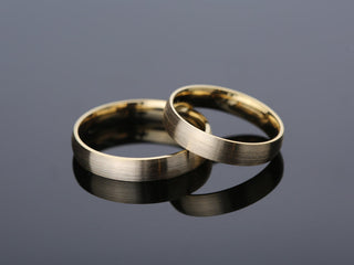 4.0MM Classic Dome Wedding Brushed Band For Women in Solid Gold