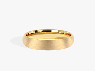 4.0MM Classic Dome Wedding Brushed Band For Women in Solid Gold