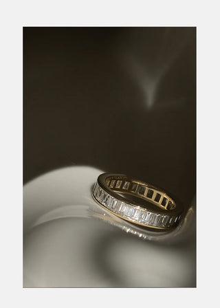 2.50CT Asscher Cut Diamond Unique Moissanite Bridal Ring Set