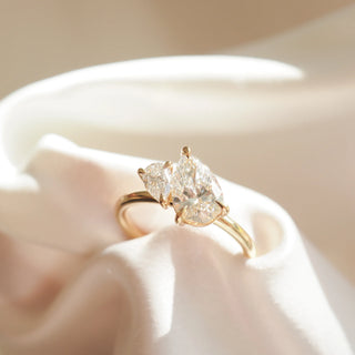1.50TCW Pear Cut Unique Toi Et Moi Engagement Ring