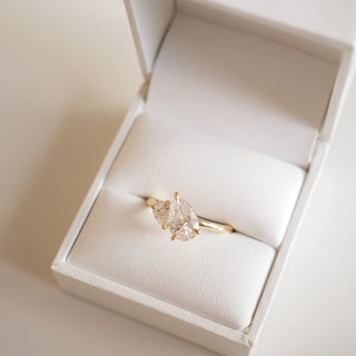 1.50TCW Pear Cut Unique Toi Et Moi Engagement Ring