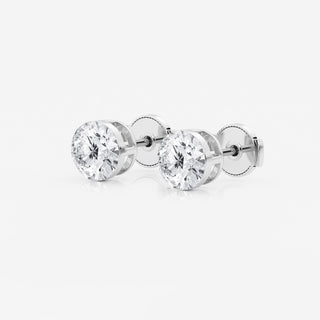 Ariana Grande Inspired Round Cut Solitaire Moissanite Stud Earrings