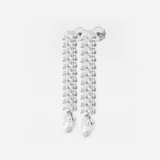 Jasmine Sanders Inspired Marquise & Pear Diamond Dangle Drop Earrings