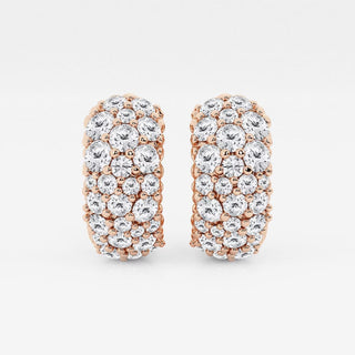 Selena Gomez Inspired 2.0ctw Round Cut Cluster Diamond Hoop Earrings