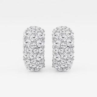 Selena Gomez Inspired 2.0ctw Round Cut Cluster Diamond Hoop Earrings