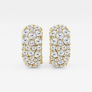 Selena Gomez Inspired 2.0ctw Round Cut Cluster Diamond Hoop Earrings