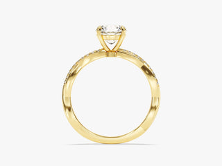 1.0CT Round Cut Diamond Twisted Pave Setting Moissanite Engagement Ring