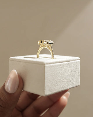 2.20CTW Emerald & Pear Cut Bezel Set Toi Et Moi Ring Stack