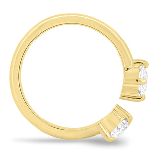 2.20CTW Marquise & Pear Cut Unique Open Toi Et Moi Ring Stack