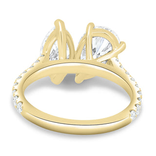 2.0CTW Marquise & Pear Cut Pave Set Toi Et Moi Ring