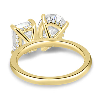 2.20CTW Pear & Emerald Cut Hidden Halo You And I Ring