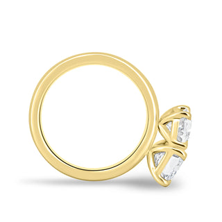 2.20CTW Oval & Emerald Cut Toi Et Moi Engagement Ring