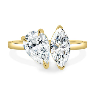 2.0CTW Pear & Marquise Cut Toi Et Moi Engagement Ring