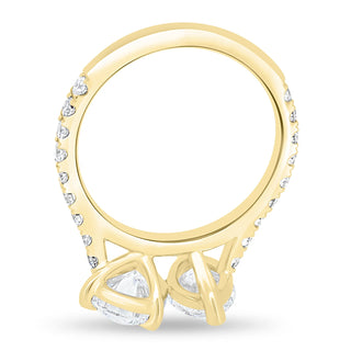 2.0CTW Marquise & Pear Cut Pave Set Toi Et Moi Ring