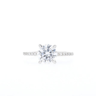 1.05CT Round Pave Moissanite Diamond Engagement Ring For Women